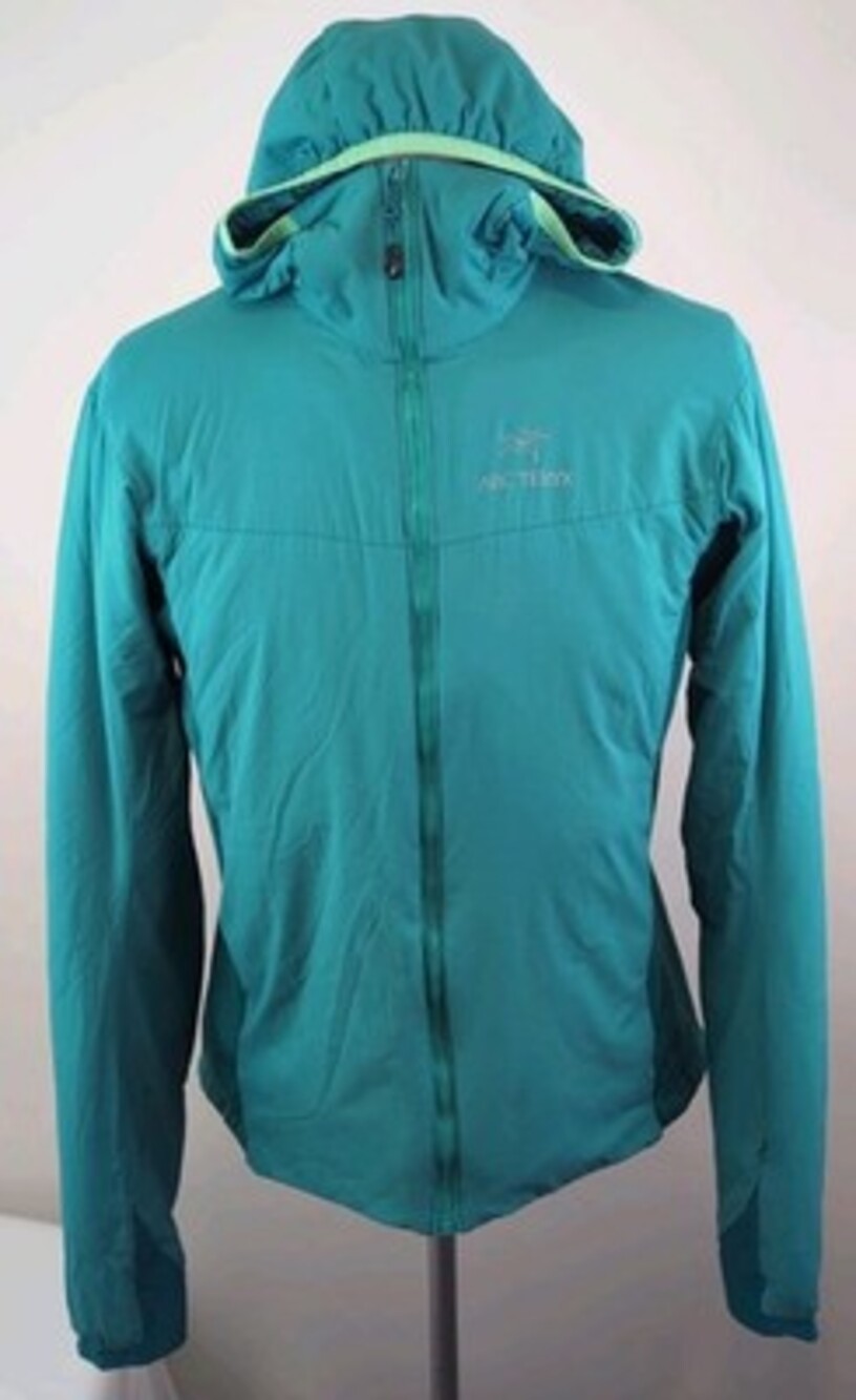 Arcteryx Womens Teal Green Lightweight Zip Up Hooded Windbreaker Size Large